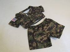 BABW Build A Bear Clothing Military Outfit Camouflage Shirt and Shorts