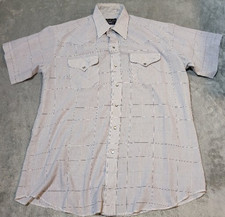 Panhandle Slim Shirt Men's 17 Made in USA Pearl Snap Button Down Vintage