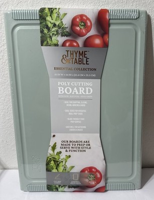 Thyme & Table Essential Collection 10''x14''Poly Cutting Board SAGE Cut Prep Serve