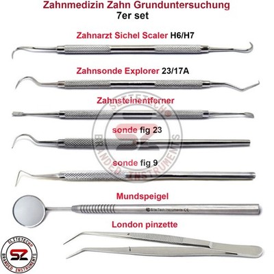 Dental Set Zahnreinigung Zahnsteinentferner Zahnpflege Mundspiegel Zahnsonde CE