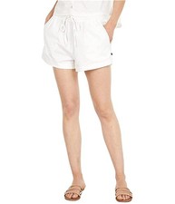 Hurley Womens Chambray Dolphin Casual Walking Shorts, white, XL