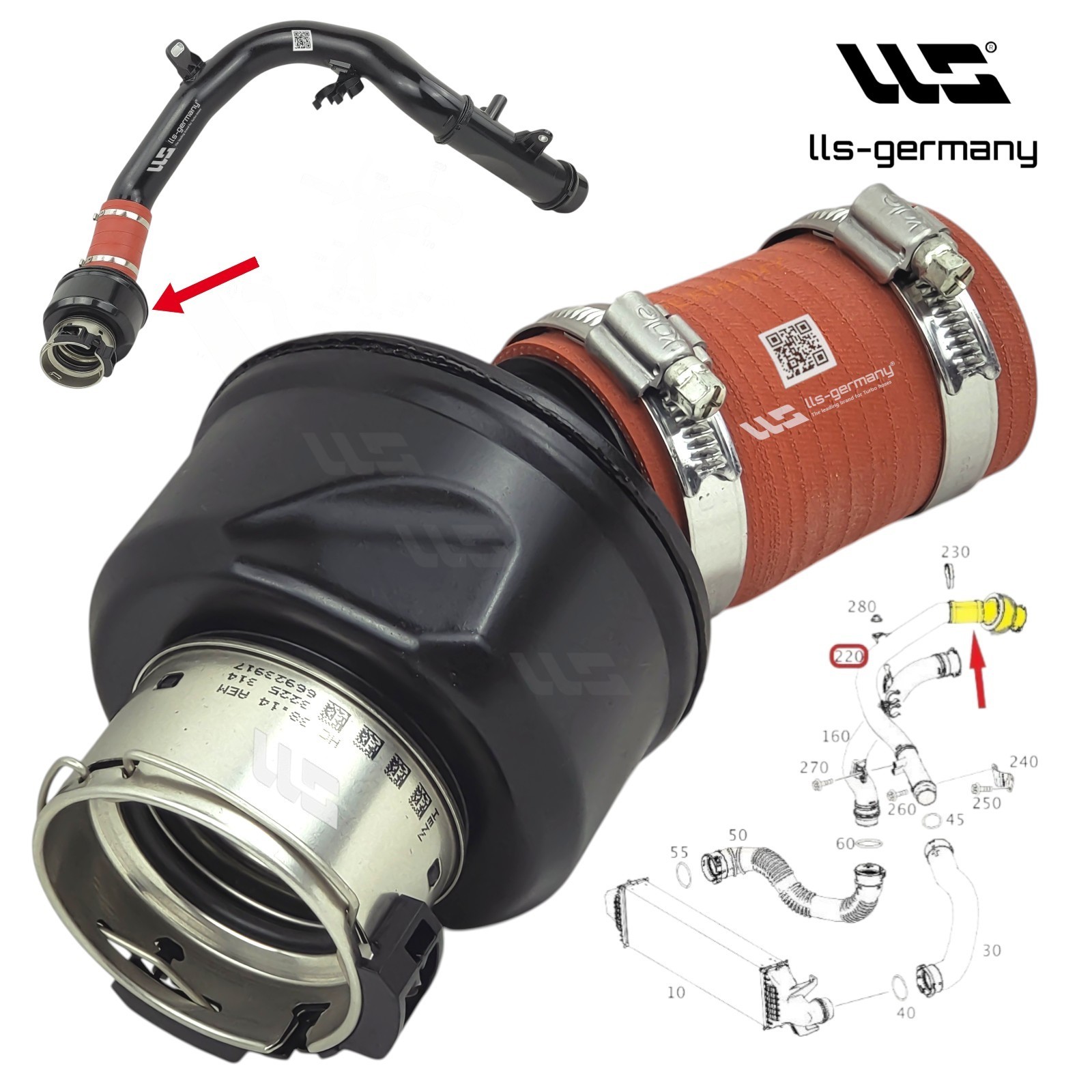 Turbo Hose With Resonator For MERCEDES GLA (X156) 180 CDI / D A6070900300