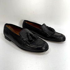 Salvatore Ferragamo Sport Black Leather Tassel Loafers Round Toe Women's Sz 7 C