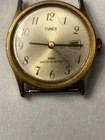 Vintage Timex Mechanical Hand Winding Water Resistant Date Watch Gold Tone Works