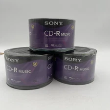 Lot 3 Sony CD-R Music 50 Pack 80 Minute Blank Recordable Disc Sealed 150 Discs