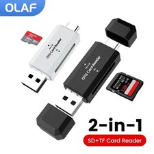 2-in-1 USB2.0 Card Reader SD TF Memory Card Reader High Speed USB Flash Drive