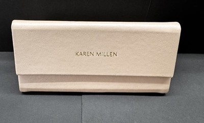 Karen Millen Nude Beige Faltbares Brillen-/Sonnenbrillenetui Gebraucht Guter Zustand