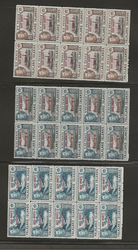 Falkland Island Dependencies 2L1 - 4L8 mint never hinged blocks of 10, - Picture 8 of 11