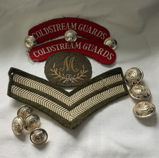 Coldstream Guards Shoulder Titles, Tunic buttons, Corp Stripes & Mortarmen Badge