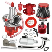 PZ30 30mm Carburetor with Exhaust Header Pipe Muffler Stage 2 Kit Red