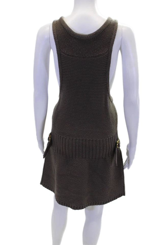 Vestido Suéter Marc By Marc Jacobs Mujer Lana Tejido Abierto Bodycon Marrón Talla M Foto 3 de 4