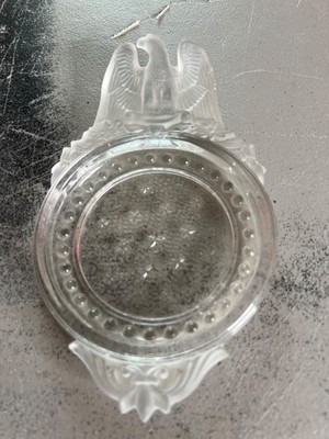 Vintage Glass Dish With Eagle & Star Pattern Design