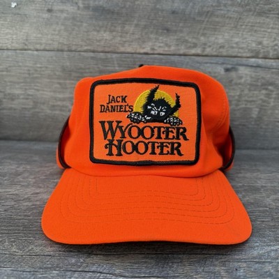 Vintage Jack Daniels Wyooter Nooter Hat Cap Snap Back Orange Ear Flap Mens 80s