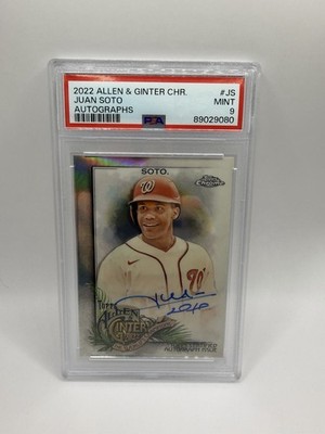 2022 Topps Allen And Ginter Chrome Juan Soto Auto AGA-JS PSA 9
