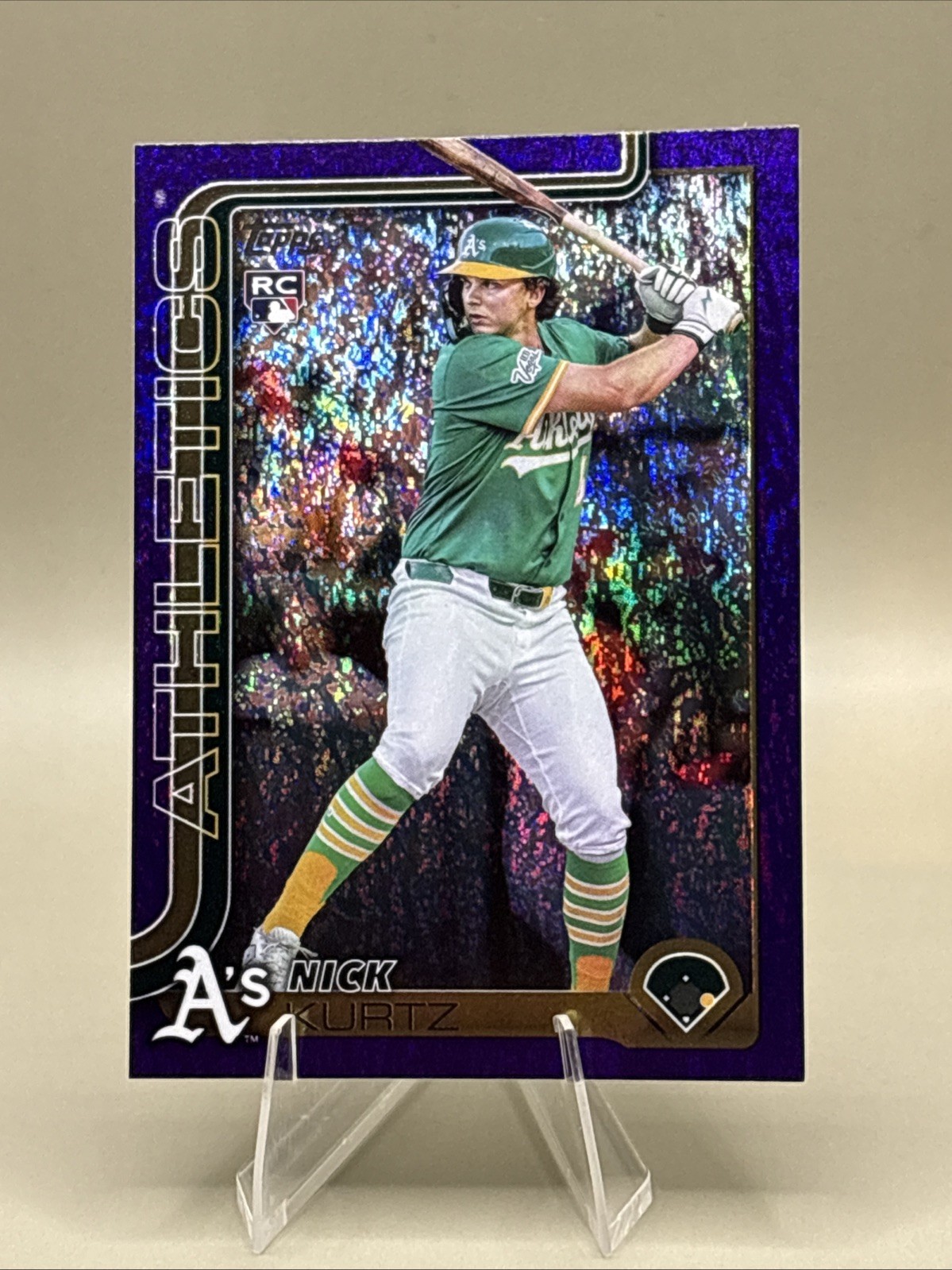 Nick Kurtz 2025 Topps Update Series #US201 Purple Holofoil /250 (RC) Athletics