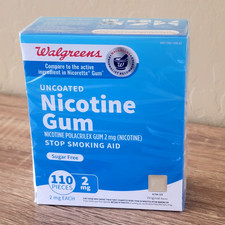 WALGREENS NICOTINE GUM 2MG 110 PCS 2 mg Exp 01/2027 Stop Smoking Aid Sealed