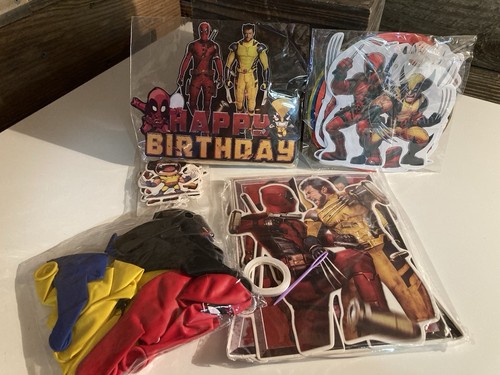 Deadpool & Wolverine Fiesta Decoración Banner Niño Feliz Cumpleaños Fiesta Superhéroe - Imagen 1 de 8