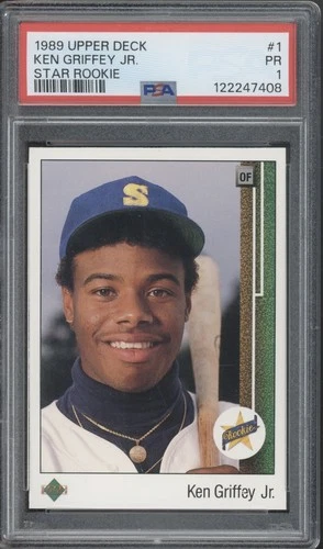 1989 Upper Deck Star Rookie #1 Ken Griffey Jr RC Rookie PR PSA 1