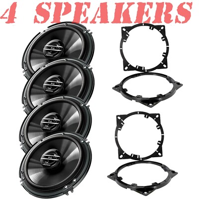 2 Pair (Qty 4) Pioneer TS-G1620F Front & Rear 6.5'' Speaker kit for Kia Hyundai