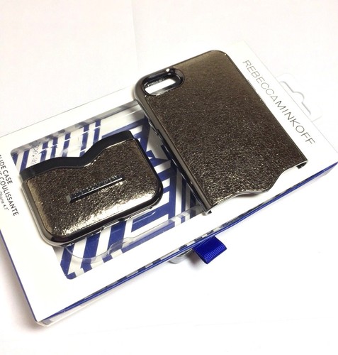 Custodia scorrevole in pelle Rebecca Minkoff Coque Coulissante per iPhone 8/7 oro/nero - Foto 7 di 10