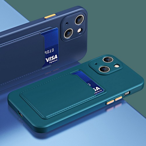 Hülle für iPhone 16 15 14 13 12 11 Pro Max XR 8 7 Kartenhalter Slot Silikon Cover - Bild 2 von 24
