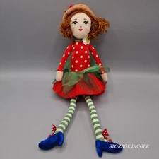CBOCS Distribution Inc Shelf Cloth Doll Weighted Red Dress & Hat Collectible 14"