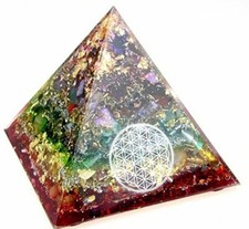 Orpanit® Orgonit Orgon 7 Chakra Pyramide XL Edelsteine Energie 
