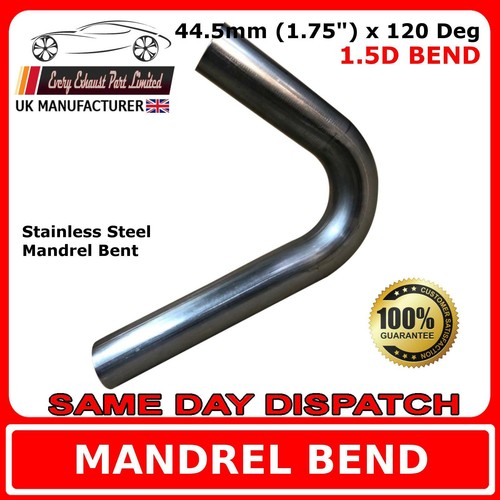 2.5" (63.5mm) 30 Degree Mild Steel Exhaust Mandrel Bend - 1.5D Tight Radius 8 thumbnail image