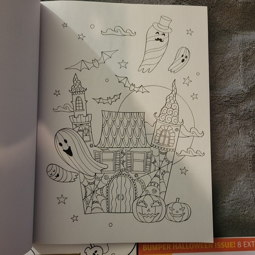 HALLOWEEN Coloring Book: Color Creative MAGAZINE Adult Coloring Book Ghosts - Picture 3 of 3