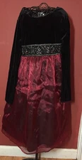 Brooke Lindsay Girls Sz. 6 Velour Sheer Thanksgiving Holiday Dress