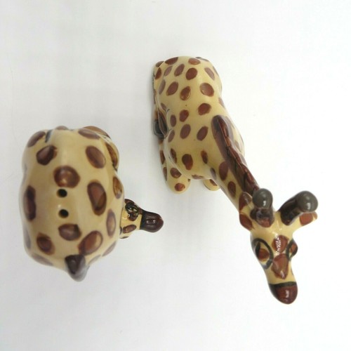 Blue Sky Ceramic Giraffe Salt & Pepper Shakers Lynda Corneille Designer Figural - Picture 6 of 9