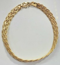 Gold Filled Braided Ankle Bracelet 9.75 inch ...