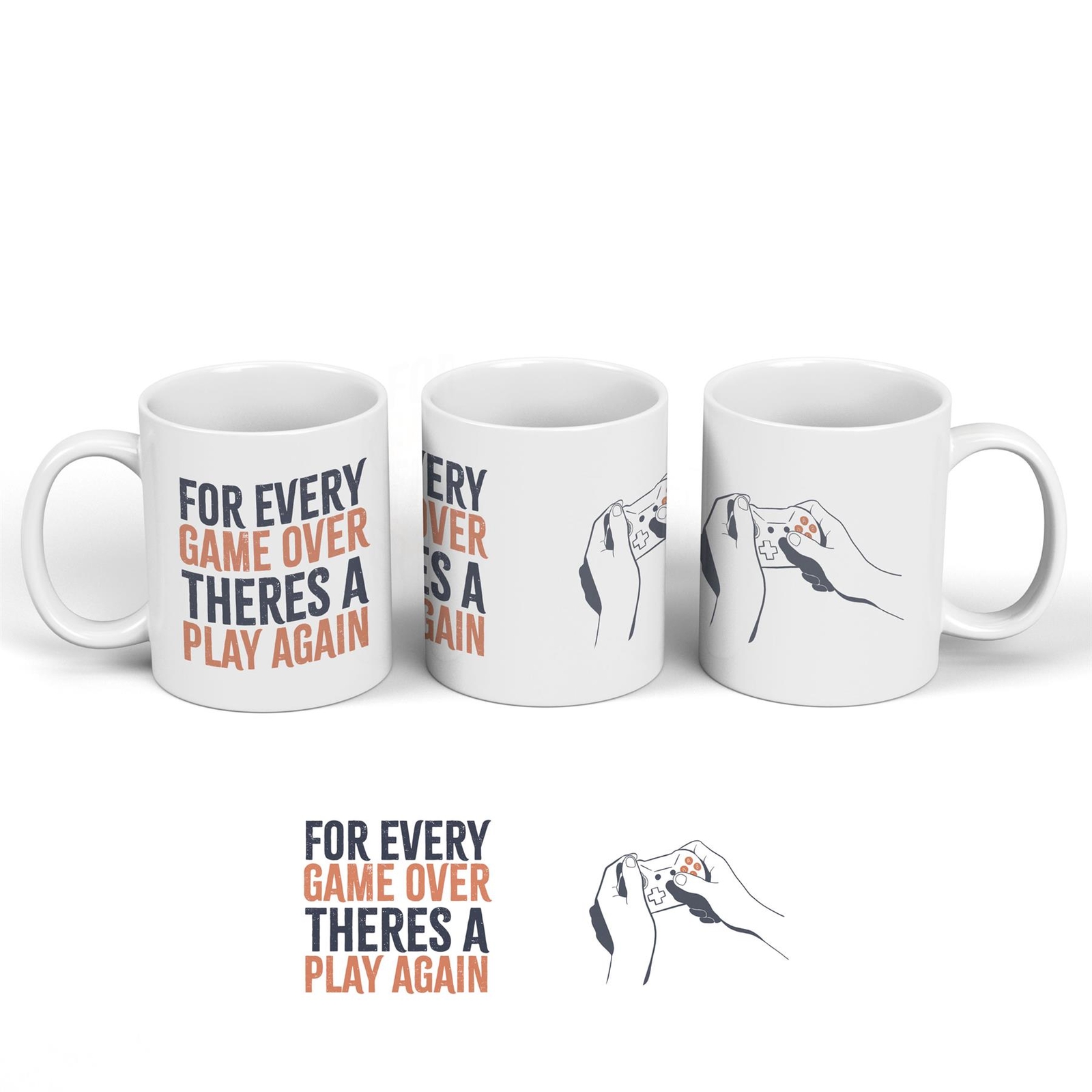 Gaming Play Again Humorous Hobby Typography Ceramic Classic Mug