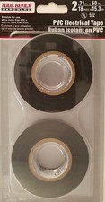 PVC Vinyl Black Electrical Tape    X 50  2 Rolls/Pk