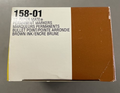 12 Vintage Paper Mate M15 Bullet Tip Brown Permanent Markers New - Picture 5 of 7