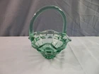 Fenton Green Glass Valencia Basket 6" Tall