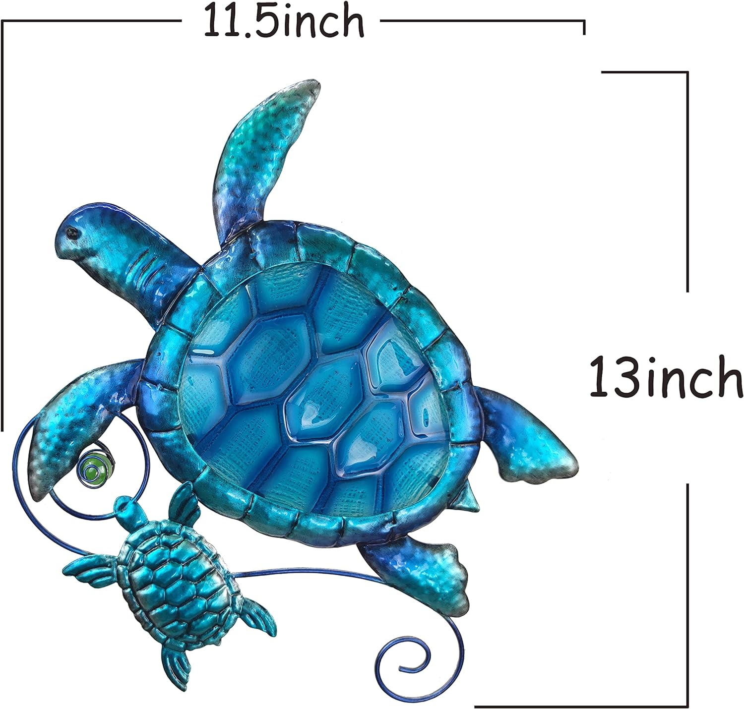 Joybee Metal Sea Turtle Wall Art Decor Outdoor Indoor Nautical Hanging