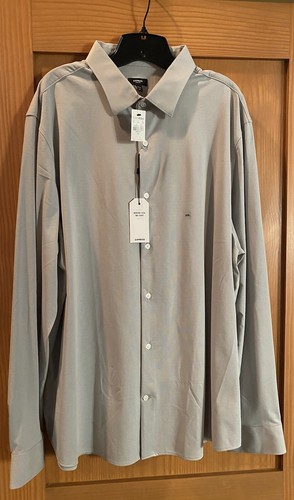 Express Men’s Light Gray Modern Tech Slim 1MX Shirt NWT Size S