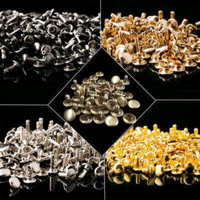 50x Double Cap Rivets Studs Leather Punk Craft Repair 6mm 7mm 8mm 9mm 10mm 12mm