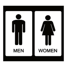 2Pcs Men Women Restroom Bathroom Toilet WC Wall Door Sign Vinyl Decal Sticker
