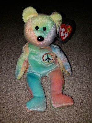 rare peace bear beanie baby