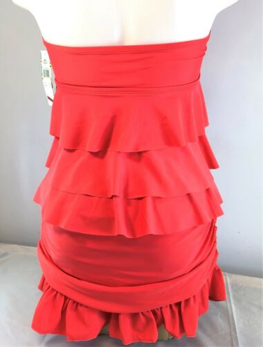 NWT Island Escape Swimsuit 2pc Set Size 6 Bandeau Tiered Top/Skirted Bottom M5.B - Picture 3 of 5
