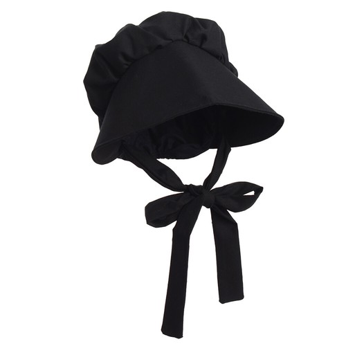 Victorian Women Black Bonnet Colonial 