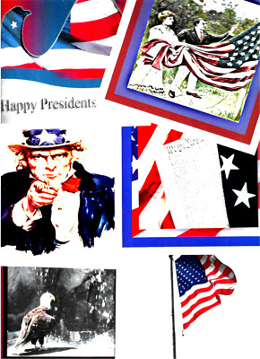 SECHS (x6) AMERIKANISCHE - USA verwandte - Grußkarten x6 - 3DRose (USA) Karten