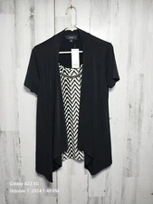 Naif Women's Large Tan Black Geometric Print Top