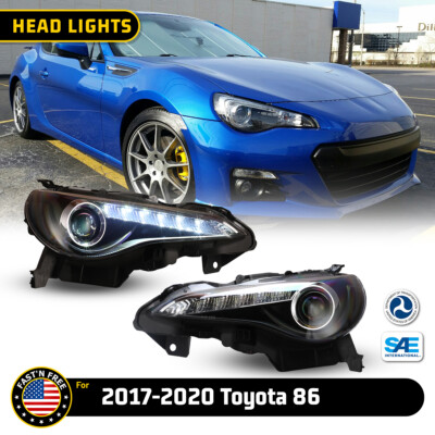 Superbautoparts Projector Headlights For 2013-2016 Scion FR-S / 86 - Polished Black Housing