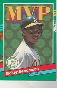 FREE-SHIPPING-MINT-1991-Donruss-Oakland-Athletics-387-Rickey-Henderson-MVP-2