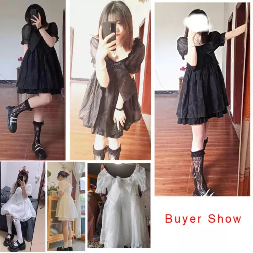 Mujeres Lindo Estilo Lolita Ropa Precioso Estilo Japonés Dulce Vestido Kawaii Vintage - Imagen 7 de 13