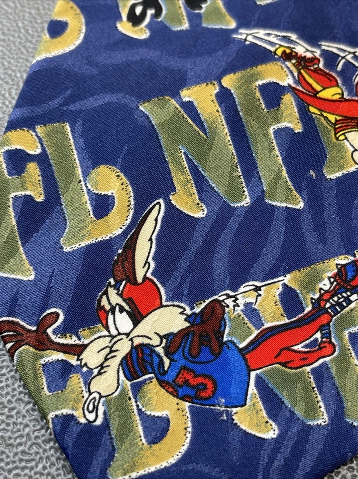 Corbata de Colección NFL 1993 Oficial Looney Tunes Surrey Cuello Bugs Wiley Taz Lucas Sam Foto 3 de 4