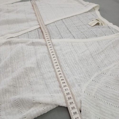 Cynthia Rowley Women Jacket Top White Linen Knit Cardigan Long Sleeve Size L - Picture 5 of 9